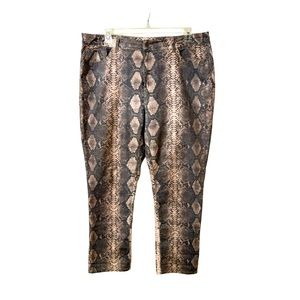 Lucky & Blessed Women's Straight Leg Jeans in Brown Snake Print